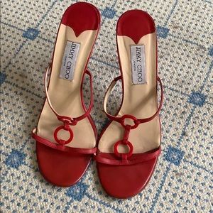 Jimmy Choo 3 inch Red Sandals